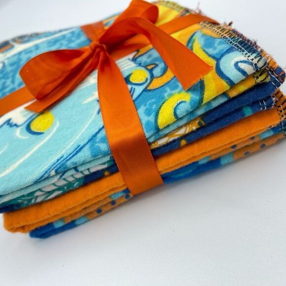 Set of 4 not paper towels napkins ecofriendly green house warming mushroom orang - Picture 2 of 10